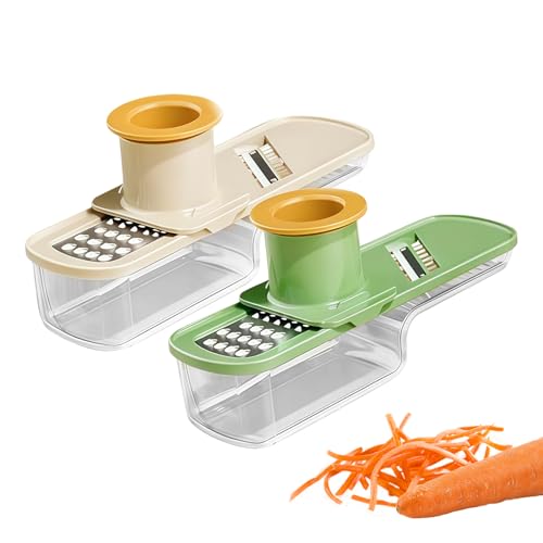 Teksome Râpe à Ail - Râpe En 2 Pièces Avec Récipient | Trancheuse Alimentaire Avec Garde-Main - pour Ail Citron Carotte Oignon Pomme de Terre et Préparations Culinaires