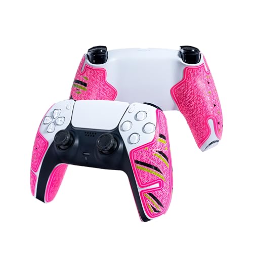 SHADOW BOOLT Controller Grips, Anti-Skid, Multi-Texture, Sweat Absorption, Pre-Cut Grips Tape, Compatible with PS5 DualSense and PlayStation Portal (Pink,Black,Green)