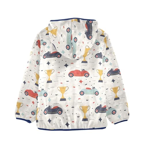 CHIFIGNO Shark Vintage Hooded Jacket with Hood Kids Fleece Jacket for Fall Winter Toddler Boy Zip up Hoodie 3-10Y2