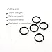 NUBARKO 15 Pcs Titanium Split Key Ring for Connecting Necklaces, Tags, Keys, Earrings, Jewelry and Small Pendants (Black, 5 pcs 0.39'', 5 pcs 0.47'', 5 pcs0.55'')