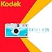 Kodak Ektar H35N 35mm Half Frame Film Camera with Star Filter and Tripod Support (Glazed Blue) Bundle with Black and White 35mm Roll Film (36 Exposures) (2-Pack) and Case (Black) (4 Items)
