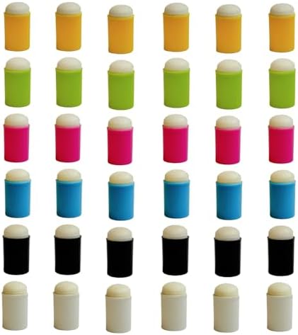 YTgilo 30PCS Mini Painting Sponge Finger Covers Face Painting Blending Brushes Specialized for DIY Crafting Black Yellow Blue Pink Green White 5 Each image 5