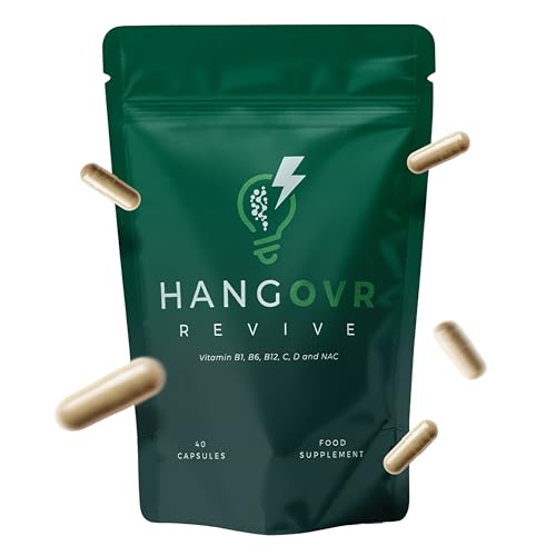 Hangovr Party Supplement | NAC, L-Theanine, B1, B2, B6 & B12, Vitamin C & D3, Magnesium & Rosemary Extract | Vegan, 40 Capsules (10 Servings) | Made in UK