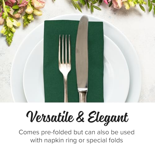 image for SimuLinen Emerald Green Dark Green Linen Feel Disposable Dinner Napkin