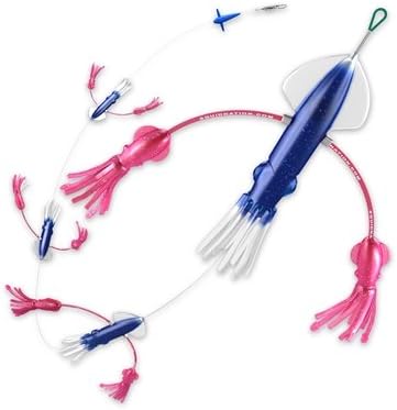 Flippy Floppy Thing Fishing Daisy Chain Tuna & Marlin Magnet by Squidnation (Electric Blue Pink & Pink)
