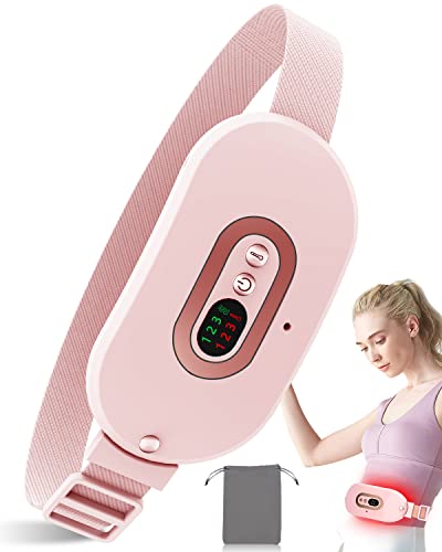 Period Heating Pad for Cramps-Portable Cordless Vibrating Menstrual,Electric Small USB Heat Pad,Waist Belt Wearable Period Pain Simulator for Cramp/Back Pain Relief,Gifts for Women Girl