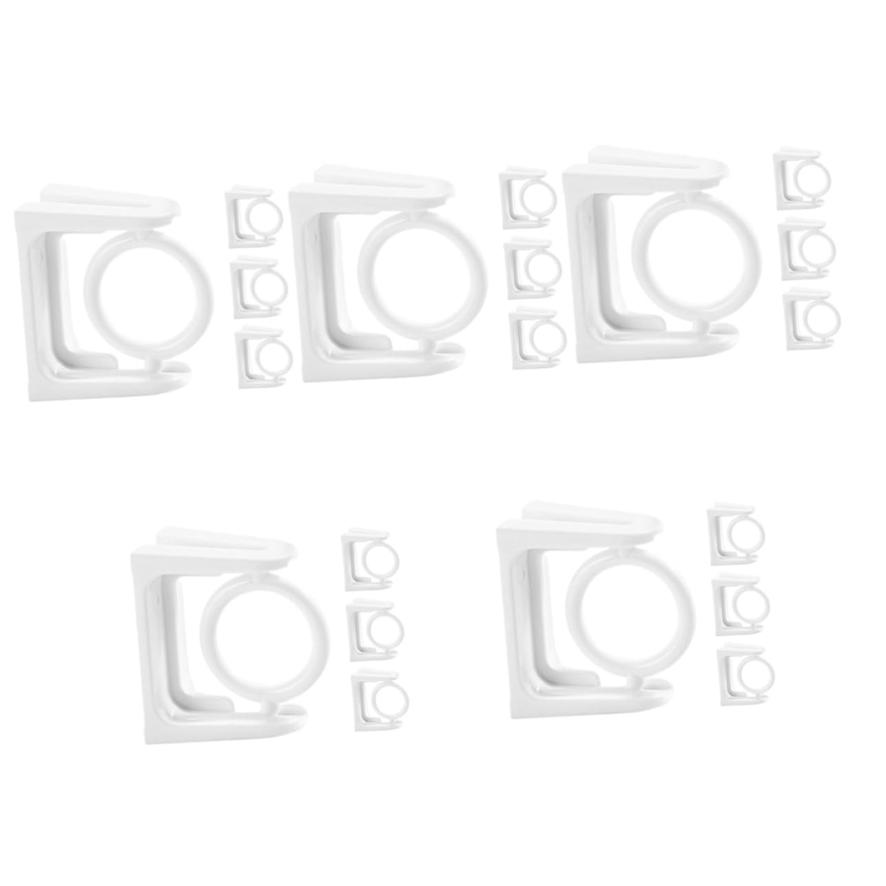 Zerodeko 5 Ensembles Crochet Rond Tringle À Rideau Magnétique Filet Filtrer Double Supports De Tringle À Rideaux sans Perçage Porte-canaux De Rideau De Plastique Blanche 4 Pièces * 5