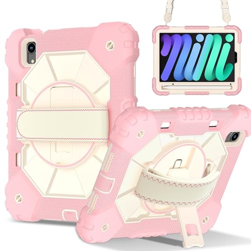 Housse antichoc iPad Mini 7 2024 de haute protection avec sangle réglable pour un usage quotidien