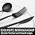 60-Piece Black Silverware Set, Flatware Set for 12, Food-Grade Stainless Steel Tableware Cutlery Set, Utensil Sets Kitchen Cutlery for Home Office Restaurant Hotel