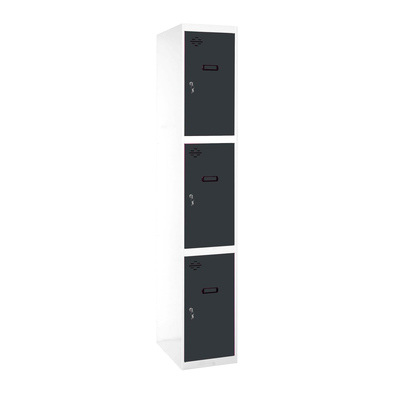 SimonRack Armadietti Spogliatoio Metallico 3 Porte 1800x400x500 Bianco/Antracite, Metallo