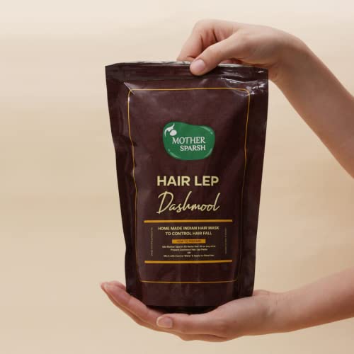 Image of Mother Sparsh Dashmool Hair Lep Powder | With Dushmool & Curry Leaves | Helps Control Hair Fall and Strengthen Roots | 100% Ayurvedic Hair Mask | 300 grams