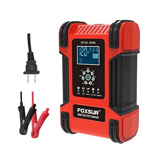 SAZ DEKOR Car Battery Charger 12V 12A 24V 6A Power Automatic Charge Charging US Plug Deal