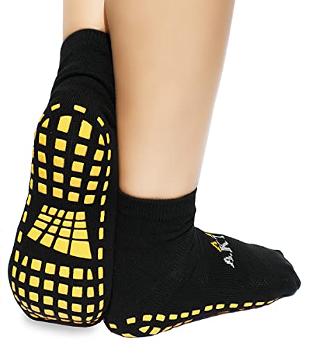 dunaro 2-4 pares de calcetines ABS para yoga, pilates, antideslizantes, para hombre y mujer 4 Pares-Negro/Naranja 35-38 Cover