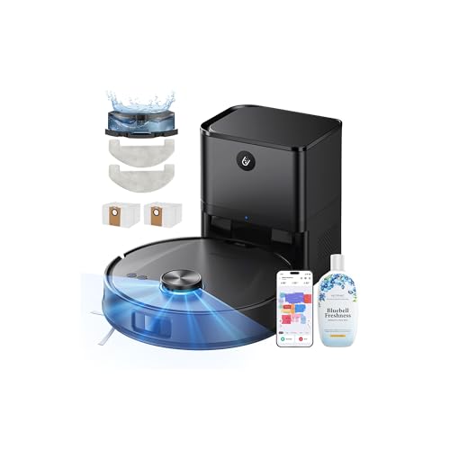 Ultenic T20 Pro Self Emptying Robot Vacuum Cleaner with Mop 8000Pa, 180 Mins Runtime, LiDAR Navigation, Up to 10 Weeks of Hands Free Cleaning Robot Vacuum for Pet Hair, Carpet, All Floors