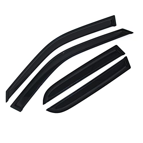 D&O Motor 4Pcs Front+Rear Smoke Sun/Rain Guard Outside Mount Tape-On Window Visors For 02-06 Honda Cr-V Crv #TOP14