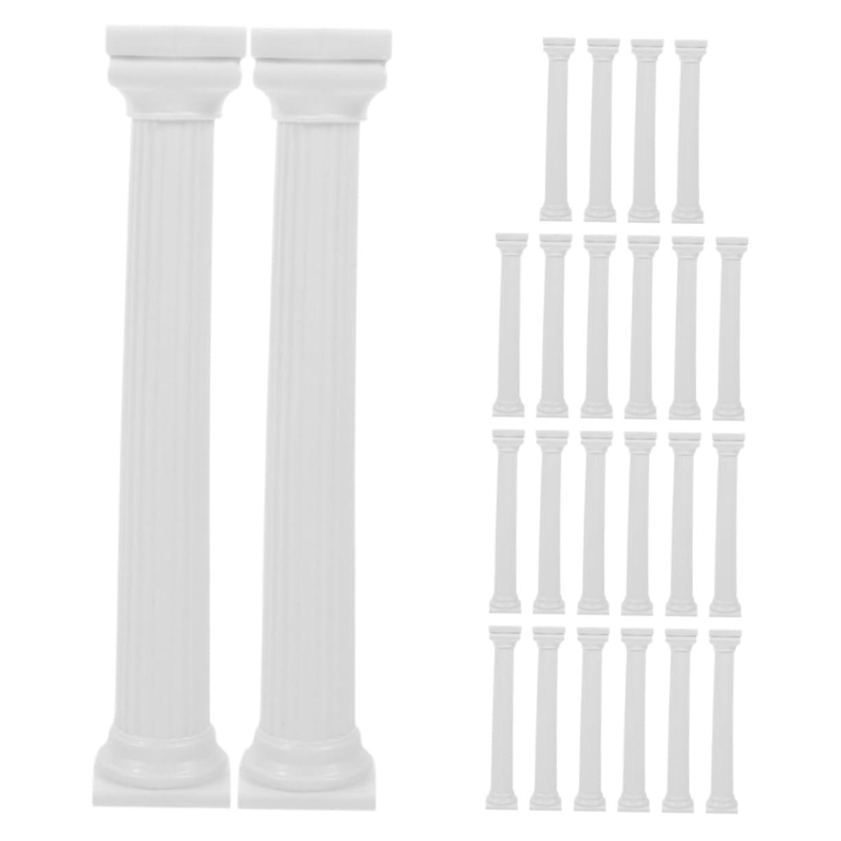 STOBAZA Pilares de Pastel de Columna Romana 24 Piezas, Plástico Blanco