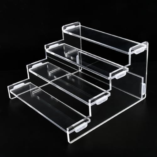 HUMOKI Clear Display Risers Stand, 4 Tier Display Stand, Acrylic Riser