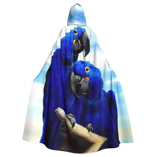 Cape médiévale originale à capuche motif perroquet idée cadeau originale