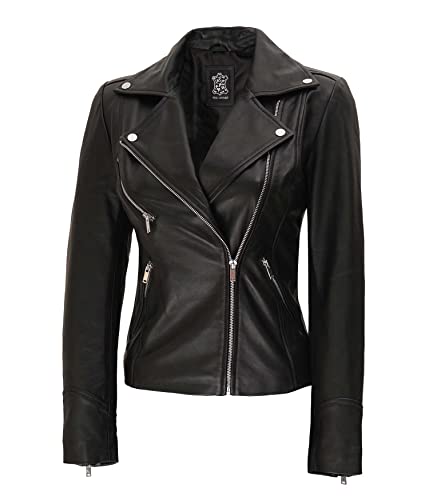 Decrum Asymmetrical Real Leather Jacket Women – Trendy Fashion Lambskin Womens Leather Jacket