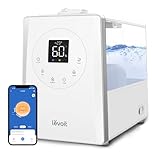 LEVOIT LV600S Smart Warm and Cool Mist Humidifiers for Home Bedroom Large Room, (6L) 753ftยฒ Coverage, Quickly & Evenly Humidify Whole House, Easy Top Fill, App & Voice Control - Quiet Sleep Mode