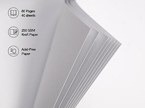 potricher 8 x 8 Inch DIY Scrapbook Photo Album 80 Pages Thick Kraft Blank White Paper Memory Book for Wedding and Anniversary Family (White, 8 Inch) by potricher - Image 5