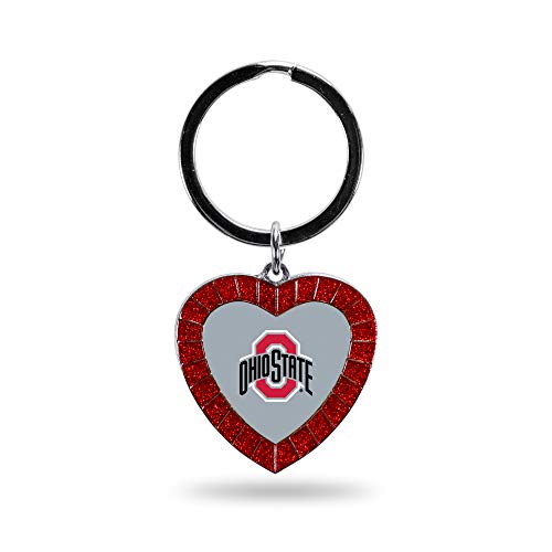 Porte-clés NCAA Ohio State Buckeyes cœur strass rouge pour ne plus jamais perdre vos clés