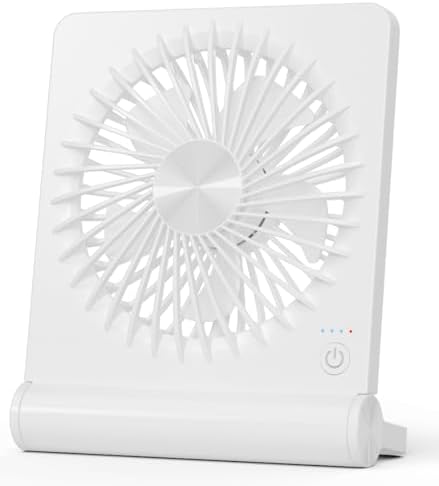 Small Desk Fan,Rechargeable USB Fan Battery Operated,Ultra Quiet, Strong Wind, 3 Speeds Travel Fans