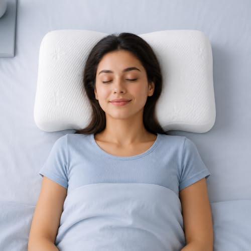 Image of Memory Foam Cervical Neck Pillow | 3 Years Warranty | Pain Relief Sleep, Improves Posture Spinal Alignment, Neck Pain Relief (Primium Large)
