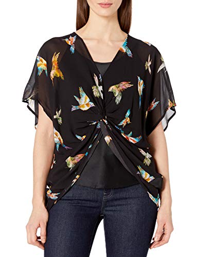 Karen Kane Women's Twist Front TOP, Print, Large