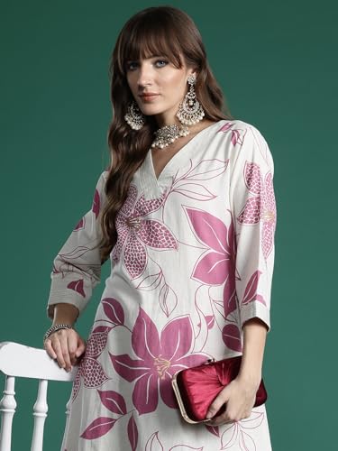 Image of INDO ERA Women's Catton Ethnic Co-Ord Set | Kurta Pant Set | Kurta Palazzo Set | Stylish Cotton Suit Set for Women,10077