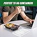 Dealusy 50 Pack (100-Piece) 28 oz Meal Prep Containers Reusable with Lids 2-Compartment, Sturdy Leakproof Food Safe, Microwave Freezer Dishwasher Safe, To Go Take Out Plastic Food Storage, Black