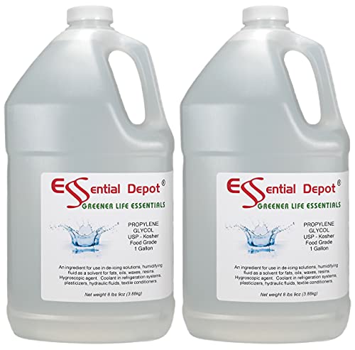 Propylene Glycol - USP - Kosher - Food Grade - USP - Kosher - 2 Gallons - 2 x 1 Gallon Container - Safety Sealed HDPE Container with resealable Cap