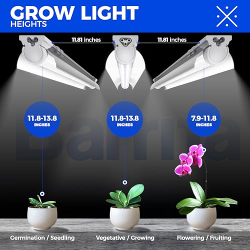Image of Barrina T8 Grow Lights for Indoor Plants, 4FT Full Spectrum Grow Light, 168W(4 x 42W), Plant Lights for Greenhouse Indoor Growing, V-Shape with Reflector, Linkable, 5000K Daylight White, 4 Packs