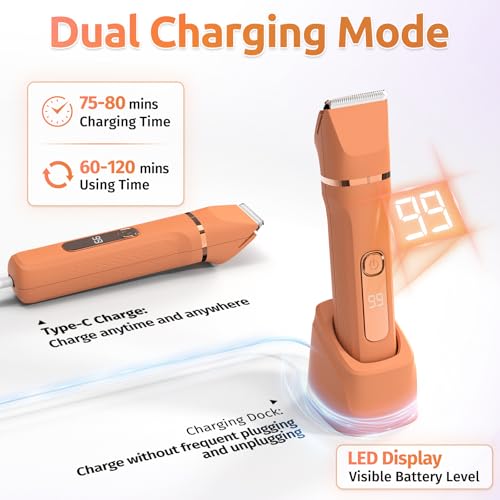 Bikini-Trimmer-for-Women5-in-1-Electric-Razors-for-WomenElectric-Shaver-for-WomensIPX7-Waterproof-Trimmer-for-Men-Legswith-5-Replaceable-Blade-HeadsUSB-Recharge-Dock