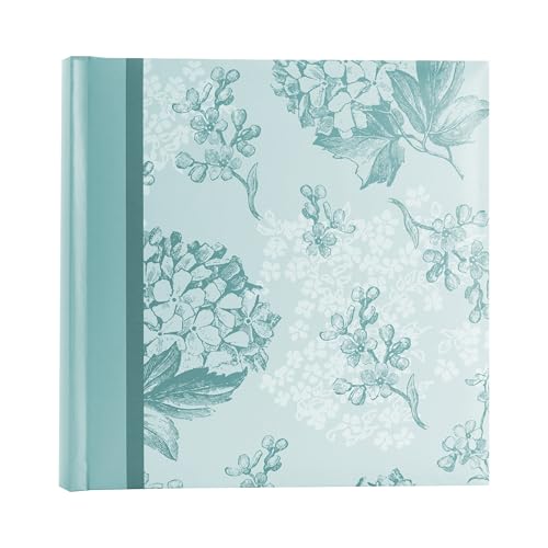 Kenro Blue Floral Photo Album for 200 Photographs 6x4 Inch / 10x15cm with Slip-in Pages and Memo Space Summer Breeze Series - KSB202