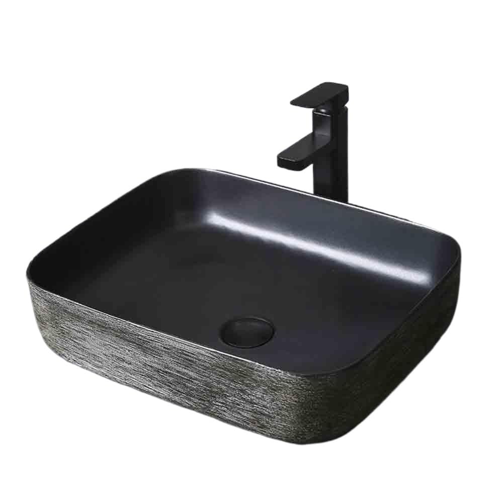 Umywalka łazienkowa Umywalka Czarna ceramiczna umywalka nablatowa Vintage