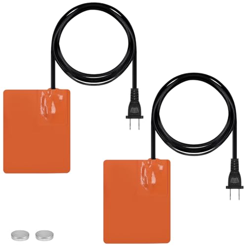 Silicone Pad Heater - 4 * 5in Car Engine Oil Pan Heater with 194°F Thermal Protector & 68