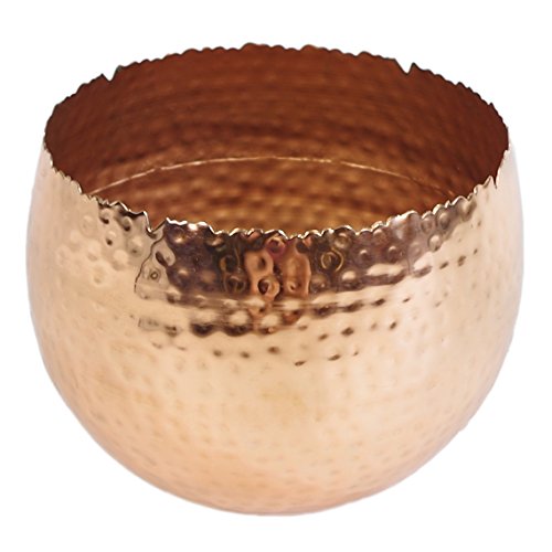 Leaf Blumentopf, Metall, groß, Kupfer, 22cm x 17cm