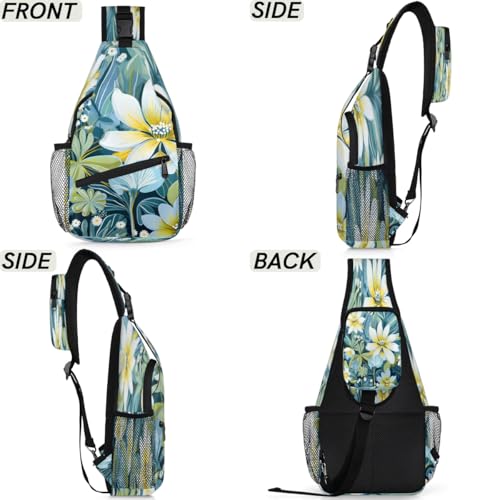 Bolso Sling Unisex con diseño Floral 7.9 x 3.5 x 14.2 in miniatura 7