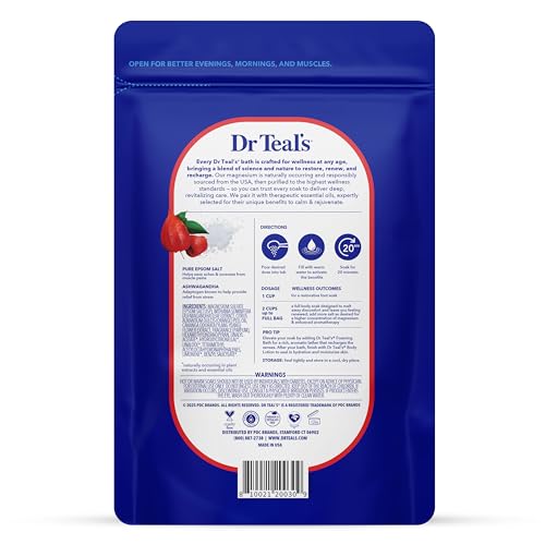 Dr Teal's Epsom Salt Magnesium Soak, Ashwagandha & Essential Oils, 3 lbs - image 2