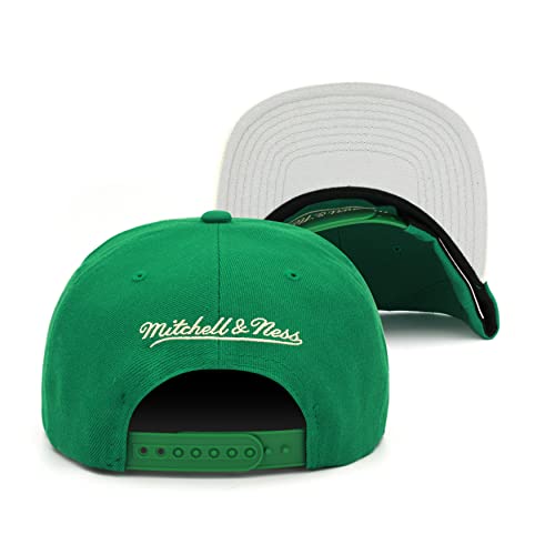 Mitchell & Ness NBA Wool Snapback Cap 2 Tone Milwaukee Bucks Green/Beige - Image 3