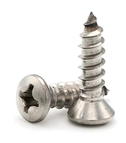 Phillips Oval Head Sheet Metal Screws 18-8 Stainless Steel - #12 x 3/4