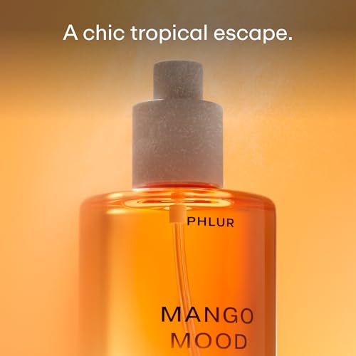 Image of PHLUR Mango Mood Body Mist, 3 Fl Oz - Hair and Body Perfume | Mango, Black Currant & Pink Pepper Body Spray with Vanilla Elixir, Brown Sugar & Patchouli Fragrance
