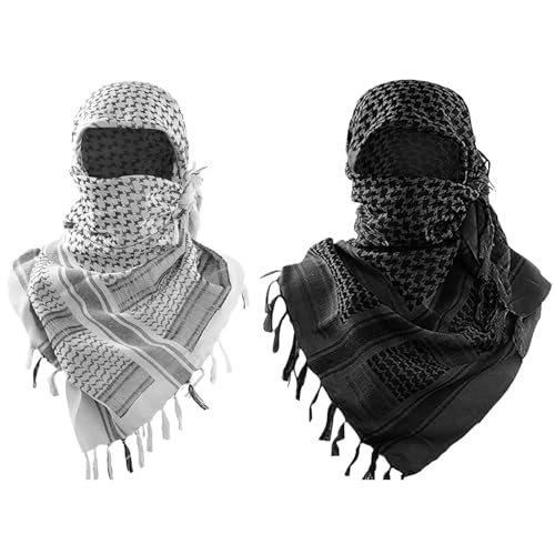 Keffiyeh árabe de algodón con borlas pack de 2 pañuelos para cabeza 2