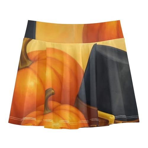 Cheer Athletic Shorts Girls Skorts Toddler Tennis Skirts Pleated Happy Thanksgiving Pumpkins 4t2