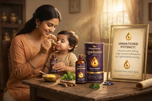 Image of Suvarna Prashan Drops for Kids with 24K Gold - Ayurvedic Immunity & Brain Support - Swarna Bhasma, Brahmi & Shankhpushpi - 30ml (Pack of 3)