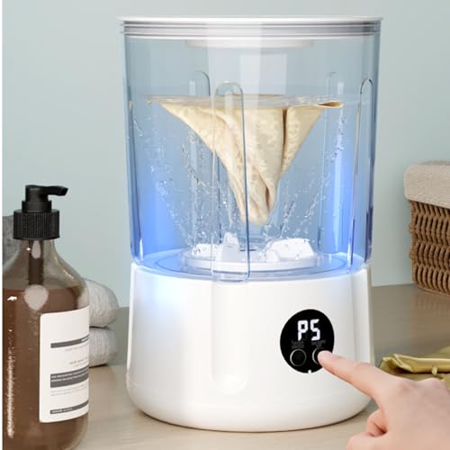 Laveuse de sous-vêtements portable blanche mini machine compacte 2600 mAh - 4