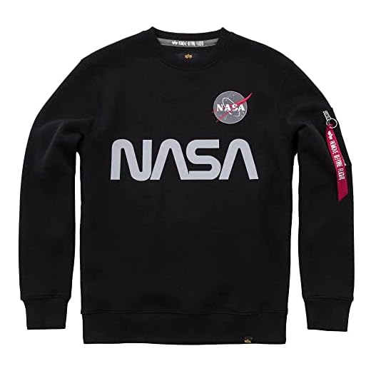 Alpha Industries Herr NASA Reflekterande tröja, Svart, M