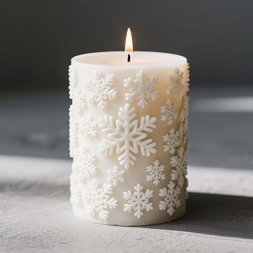 Christmas Deer Snowflake Santa Cylinder Candle & Resin Mold - Resin Casting Silicone Molds for Home Decor & Candle Making Wave Spiral Mold