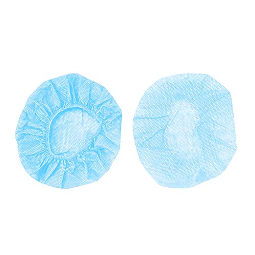 Tvoip 100Pcs Cubiertas desechables sanitarias azules para auriculares, super flexibles y lavables, para la mayoría de auriculares on-ear (11 cm/4.33 pulgadas) miniatura 2